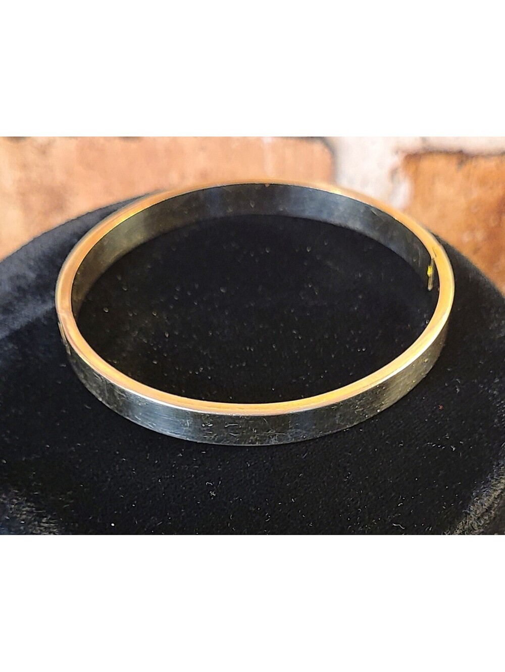 18 Karat Gold Plated Hinged Bangle Bracelet 2.25"x2.5" 18K GP Minimalist Jewelry